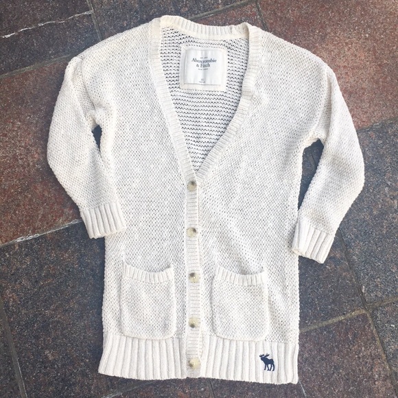 Abercrombie & Fitch Sweaters - A&F cardigan sweater cream knit button pocket